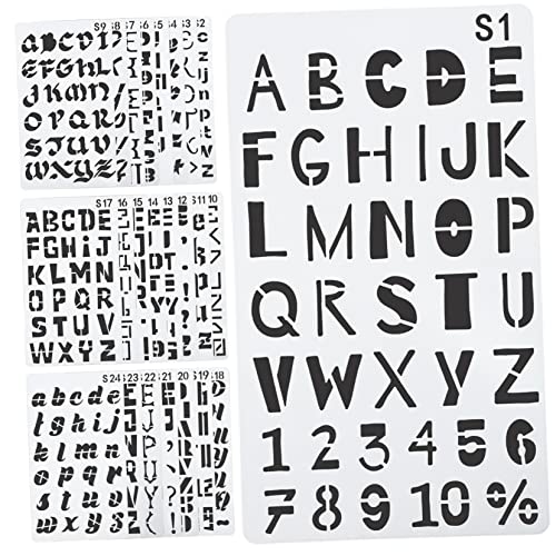 Angoily 24 Blatt Wiederverwendbare Teilige Schablonen für Buchstaben zum Malen Holz Stoff DIY Zeichenvorlagen für Erwachsene Vielseitig Einsetzbar für Kreative Kunstprojekte Angoily 24 Blatt Wiederverwendbare Teilige Schablonen für Buchstaben zum Malen Holz Stoff DIY Zeichenvorlagen für Erwachsene Vielseitig Einsetzbar für Kreative Kunstprojekte von Angoily