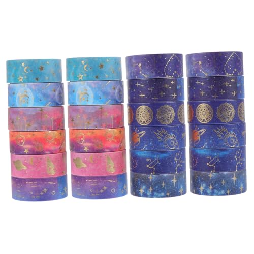 Angoily 24 Rollen Washi -Klebeband DIY-Bänder Farbband Weihnachtsgeschenkpapier Lieferungen dekorativ aufkleber kreative Washi-Tapes Klebebänder Urlaubsbänder Journalbänder Flüsterpapier von Angoily
