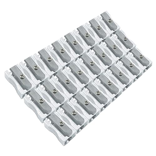 Angoily 24 Stück Bleistiftspitzer studentische für Bleistiftschärfer Kind Schule schreibkladde bleistift anspitzer pen Bleistift Buntstiftspitzer Aluminiumlegierung Silver von Angoily