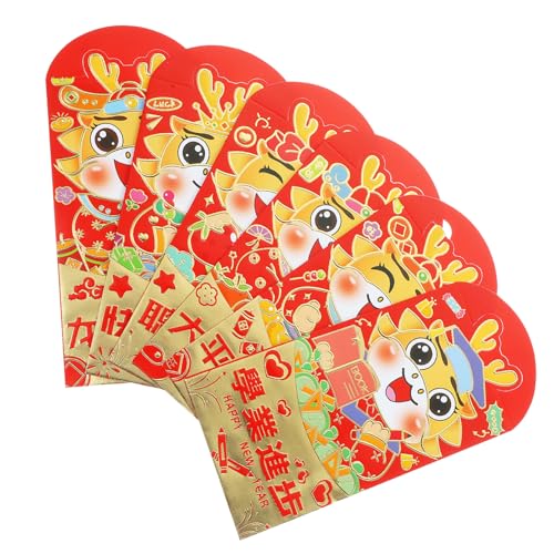 Angoily 24 Stück Chinesische Rote Umschläge für Frühlingsfest Kreative Geldumschläge mit Traditionellem Design für Neujahr und Besondere Anlässe von Angoily