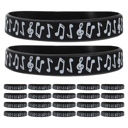 Angoily 24 Stück Hinweis Armband Bulk-armbänder Armbänder Mit Musiknoten Musikarmbänder Armband Konzert Rock-party-dekorationen Team-armbänder Musikpreise Black Kieselgel Angoily 24 Stück Hinweis Armband Bulk-armbänder Armbänder Mit Musiknoten Musikarmbänder Armband Konzert Rock-party-dekorationen Team-armbänder Musikpreise Black Kieselgel von Angoily