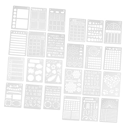 Angoily 24 Stück Journal Schablonen Malvorlagen für Scrapbooking DIY Projekte Wiederverwendbare Designs für Kreative Notizen und Dekorationen Angoily 24 Stück Journal Schablonen Malvorlagen für Scrapbooking DIY Projekte Wiederverwendbare Designs für Kreative Notizen und Dekorationen von Angoily