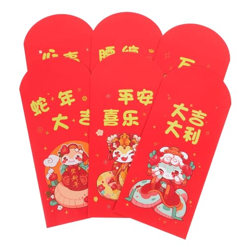 Angoily 24 Stück Teiliges Chinesische Rote Neujahrsumschläge mit Niedlichem Schlangendesign Traditionelle Glücksumschläge für Lunar Year Dekorative Rote Geldumschläge für Hochzeit Angoily 24 Stück Teiliges Chinesische Rote Neujahrsumschläge mit Niedlichem Schlangendesign Traditionelle Glücksumschläge für Lunar Year Dekorative Rote Geldumschläge für Hochzeit von Angoily