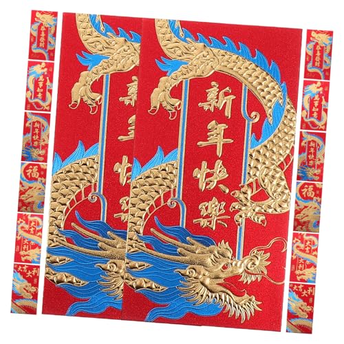 Angoily 24 Stück Teiliges Chinesische Rote Umschläge Feng Shui Geldbeutel für Neujahr Mattblaue Taschen mit Goldener Prägung Vielseitig für Frühlingsfest und Feierlichkeiten von Angoily