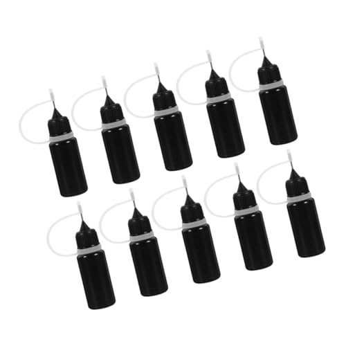 Angoily 24 Stück Teiliges Dosierflaschen mit Präziser Metallnadelspitze Schwarz Squeeze Flaschen für Genaue Kleberdosierung DIY Basteln Elektronik Reparatur von Angoily