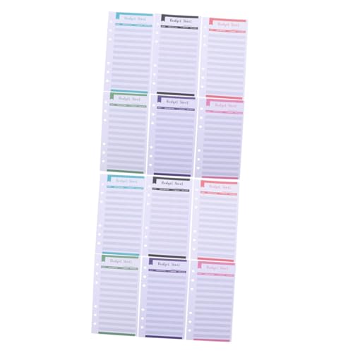 Angoily 24 Stück Teiliges Haushalts Budgetpapier mit Farbigen Budgetkarten Gelocht für Ringbuch Budgetplaner Zubehör für Detaillierte Ausgabenübersicht für Zuhause und Reisen von Angoily