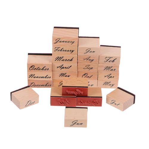 Angoily 24 Stück Teiliges Holzstempel mit Monatsmotiven Kleine Handliche Gummistempel für DIY Basteln Journaling und Kalendergestaltung Vollständige Monatsnamen und Abkürzungen Angoily 24 Stück Teiliges Holzstempel mit Monatsmotiven Kleine Handliche Gummistempel für DIY Basteln Journaling und Kalendergestaltung Vollständige Monatsnamen und Abkürzungen von Angoily