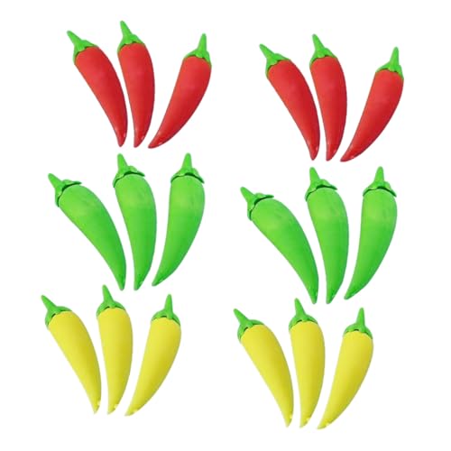 Angoily 24 Stück Teiliges Mini Chili Radiergummi aus Langlebigem Tpr Realistisch Gestaltete Gemüse Radierer für Schüler und Bastelprojekte Bunte Kleine Pfeffer Radierer als Party und von Angoily