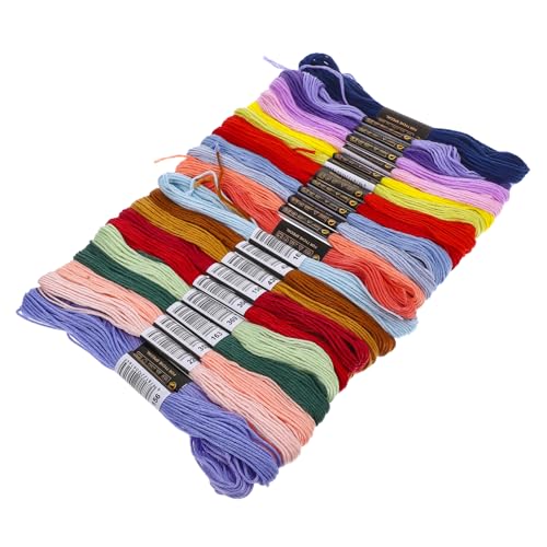 Angoily 24 Stück Teiliges Stickgarn Set Polyester Baumwoll Mix Hochwertige Weiche und Langlebige Fäden für Armbänder Kreuzstich Häkelarbeiten und Bastelprojekte für Unterwegs und Leicht Angoily 24 Stück Teiliges Stickgarn Set Polyester Baumwoll Mix Hochwertige Weiche und Langlebige Fäden für Armbänder Kreuzstich Häkelarbeiten und Bastelprojekte für Unterwegs und Leicht von Angoily