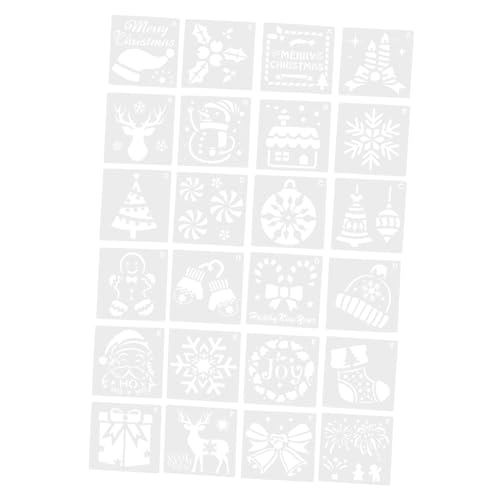 Angoily 24 Stück Teiliges Weihnachts Malvorlagen Wiederverwendbare Schablonen für Kreative Diy Projekte mit Festlichen Motiven für Scrapbooking und Dekoration von Angoily