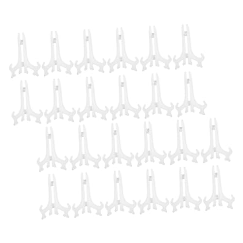 Angoily 24 Stück Transparente Plastikstaffelei Robuste Tischständer für Bilder Teller und Dekoration für Hochzeiten Geburtstagsfeiern und Wohnkultur von Angoily
