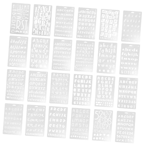 Angoily 24 Stück Vorlage für Buchstaben Buchstabennummer Vorlage Wände Schablonen zum Malen Alphabet Brief Bastelfarbe Schablonen Kunstzeichnungsschablonen Buchstabenschablonen Plastik von Angoily