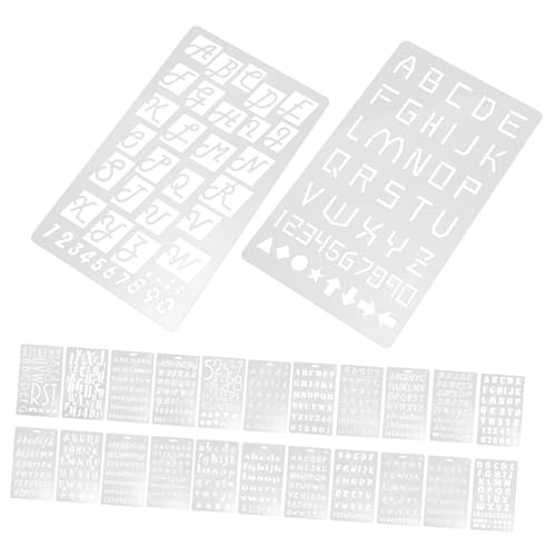 Angoily 24 Stück Wiederverwendbare Teiliges Schablonen Set für Buchstaben und Zahlen Multifunktionale Malvorlagen für DIY Projekte Holzsignen und Heimdekoration Praktisch und Langlebig von Angoily