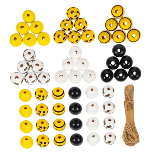 Angoily 240 Stück perlenmaterial aus holz wohnungseinrichtung home decoration Holzperlen für Schmuckherstellung home dekoration Basteln Lieferungen Charms-Perlen Bienenholzperlen hölzern von Angoily