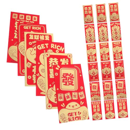 Angoily 24Stücke Chinesische Rote Umschläge Umschläge für Mondneujahr Dekorative Rote Pakete mit Cartoon Design Traditionelle für Familie und Freunde Angoily 24Stücke Chinesische Rote Umschläge Umschläge für Mondneujahr Dekorative Rote Pakete mit Cartoon Design Traditionelle für Familie und Freunde von Angoily