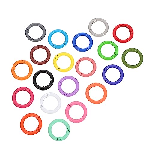 Angoily 24Stücke Metal Spring Keychain Ringe Runde Karabiner für DIY Projekte für Taschen Schlüsselringe und Handwerkszubehör Robuste und Langlebige Materialien Farben Zufällig von Angoily