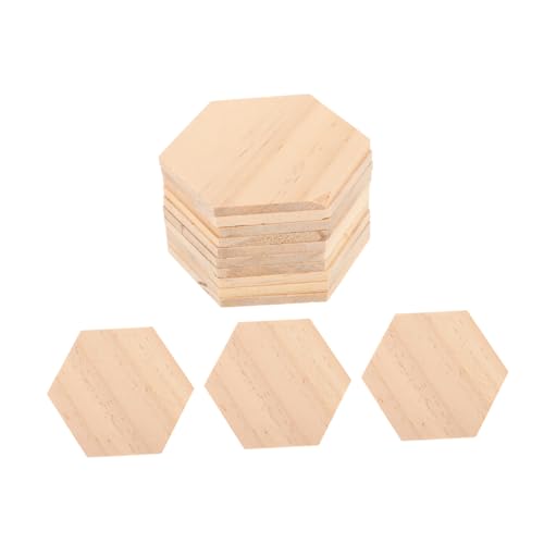 Angoily 25 Hölzerne dekorative Holzscheiben Weiß Party Dekorationen Hexagon Hochzeit holzplatten holzschilder blanko hexagpn holz dekoregal holzplatte sechseck von Angoily