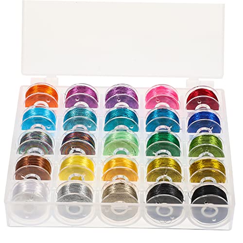 Angoily 25 Rollen Stickgarn Floss Gold Nähgarn Spule Stränge Stiche Kreuz Baumwolle DIY Stoff Basteln Dekoration Handarbeitsfäden Heimnähgarn Nähset Kunststoff von Angoily