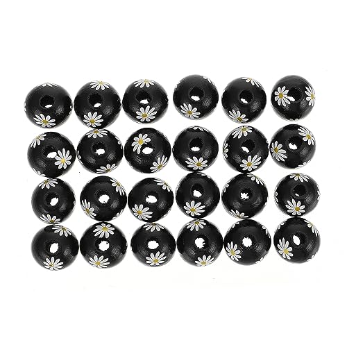 Angoily 25 Stück Runde Holzperlen Bunte Diy Zubehör für Schmuckherstellung Handwerk und Basteln für Armbänder und Dekorationen von Angoily