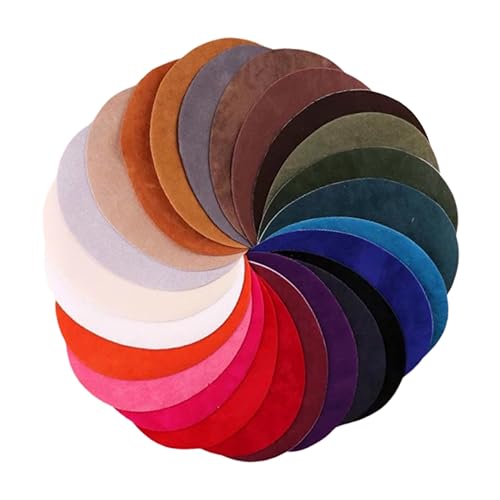 Angoily 25 Stück Suede Stoff Patches für Kleidung Oval Aufnäher zum Aufbügeln für Sweater Jeans und Jacken DIY Applikationen zur Reparatur und Dekoration von Angoily