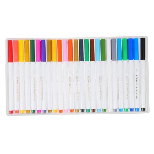 Angoily 25 Stück Teiliges Acrylfarben Stifte Wasserlösliche Markierungsstifte in Farben für Diy Projekte Karten und Mehr Ergonomisches Design Leicht zu Lagern Transportieren Angoily 25 Stück Teiliges Acrylfarben Stifte Wasserlösliche Markierungsstifte in Farben für Diy Projekte Karten und Mehr Ergonomisches Design Leicht zu Lagern Transportieren von Angoily