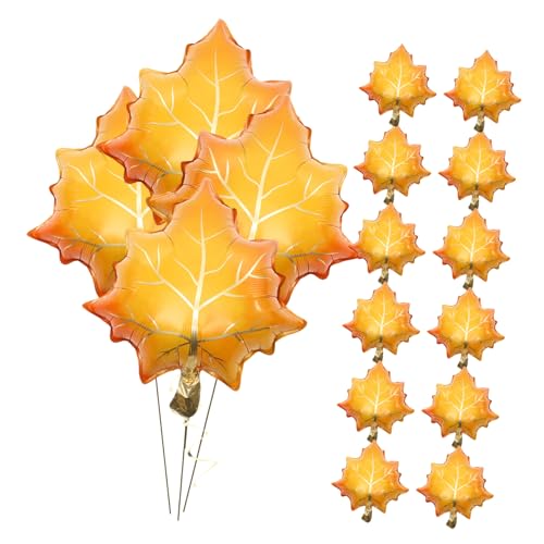 Angoily 25 Stück Teiliges Herbstballons aus Aluminiumfolie Verstellbare Orangefarbene Ahornblatt-dekorationen für Thanksgiving-party Einfache Befüllung Vielseitig für Innen Außenbereiche von Angoily