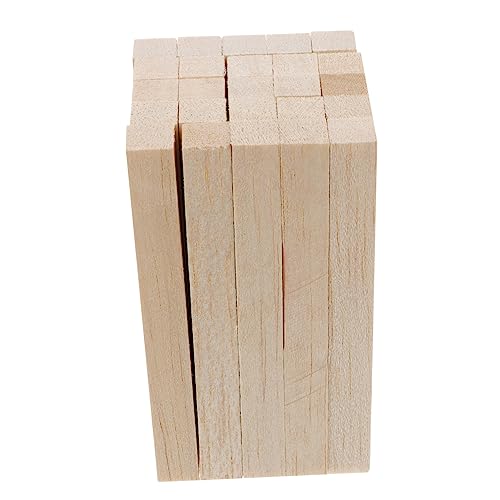 Angoily 25 Stück Teiliges Quadratische Holzstäbe Naturbelassenem Hartholz Unbehandelte Bastelstäbe für Diy Modelle Handwerk Malprojekte Leichte Holzstäbe zum Basteln und Schnitzen von Angoily