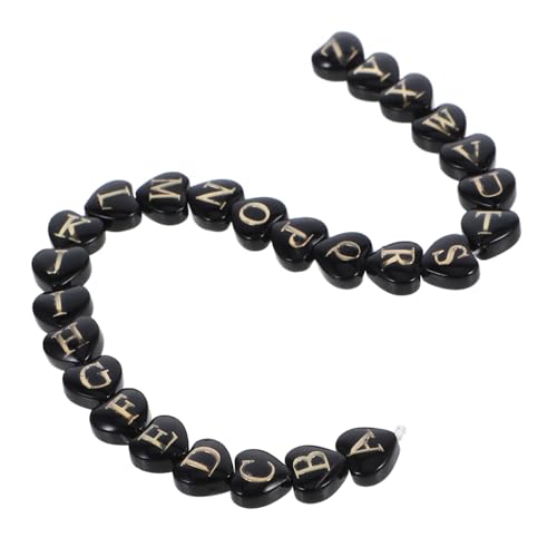 Angoily 26 Stück Briefliebe Perlen Halsketten Initial-Charm-Anhänger für Charms Armbänder Buchstabenabstandsperlen Muschelbuchstabenperlen Perlen zur Schmuckherstellung schwarze Glasur Angoily 26 Stück Briefliebe Perlen Halsketten Initial-Charm-Anhänger für Charms Armbänder Buchstabenabstandsperlen Muschelbuchstabenperlen Perlen zur Schmuckherstellung schwarze Glasur von Angoily