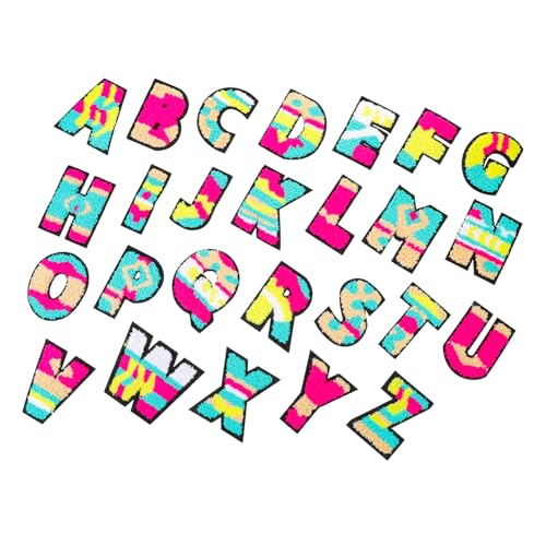 Angoily 26 Stück Buchstaben-Patch ironing bügelbild Aufnäher für Kleidungsapplikationen Alphabet-Aufnäher für Kleidung Buchstabenflecken Bügeln auf Flecken für Kleidung Handtuchstickerei von Angoily