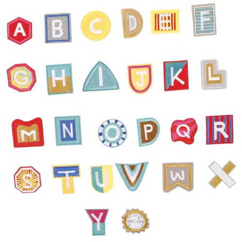 Angoily 26 Stück Bügelbuchstaben Patches für Kleidung Dekorative Buchstabenapplikationen Vielseitige Bügelbuchstaben für DIY Projekte Langlebige und Praktische Stoffaufnäher Angoily 26 Stück Bügelbuchstaben Patches für Kleidung Dekorative Buchstabenapplikationen Vielseitige Bügelbuchstaben für DIY Projekte Langlebige und Praktische Stoffaufnäher von Angoily
