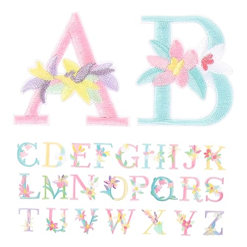Angoily 26 Stück Bügelflicken mit Buchstaben Kreative Blumen Design Aufnäher zum Aufbügeln für Kleidung Taschen und Accessoires zum Reparieren und Dekorieren Angoily 26 Stück Bügelflicken mit Buchstaben Kreative Blumen Design Aufnäher zum Aufbügeln für Kleidung Taschen und Accessoires zum Reparieren und Dekorieren von Angoily
