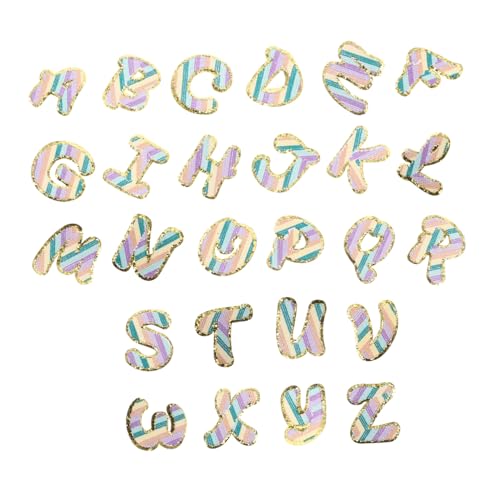 Angoily 26 Stück Teiliges Buchstaben Patches Aufnäher zum Aufnähen und Dekorieren Kleidung Reparatur Applikationen Bunte Goldumrandete Aufbügler für Jacken Pullover Taschen und DIY Angoily 26 Stück Teiliges Buchstaben Patches Aufnäher zum Aufnähen und Dekorieren Kleidung Reparatur Applikationen Bunte Goldumrandete Aufbügler für Jacken Pullover Taschen und DIY von Angoily