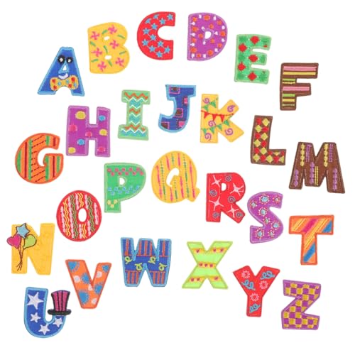 Angoily 26 Stück Teiliges Bügel buchstaben patch Langlebige Aufnäher zum Aufbügeln und Annähen für DIY Kleidung Rucksäcke zur Reparatur und Dekoration von Textilien von Angoily