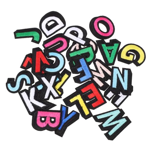 Angoily 26 Stück Teiliges Bunte Applikationen zum Aufbügeln für Textilien DIY Kleidung Taschen Dekoration Flicken zum Aufnähen für Jacken Rucksäcke von Angoily