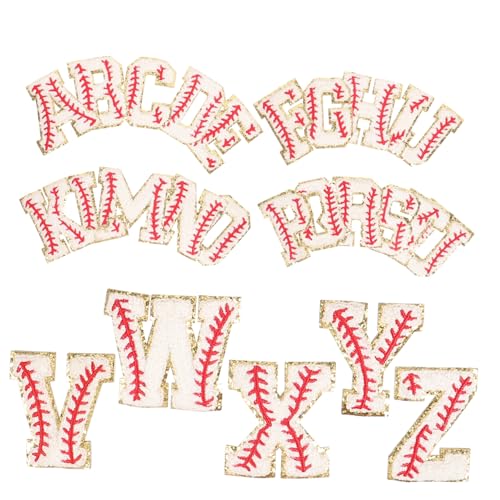 Angoily 26 Stück Teiliges Selbstklebende Buchstaben Aufnäher zum Aufbügeln Bestickte Patches für Kleidung Hüte Taschen Langlebig Hautfreundlich zum Dekorieren und Reparieren von Jacken von Angoily