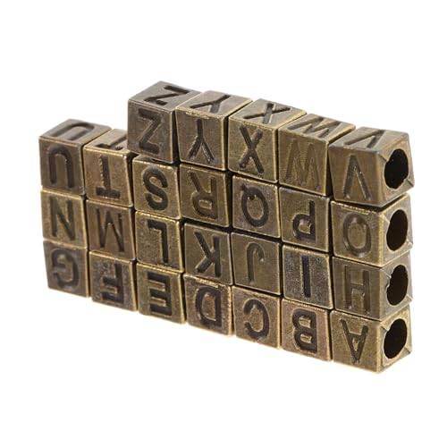 Angoily 26 Stück Vintage Buchstabenperlen A Z Rechteckige Metallperlen mit Großem Loch für Diy Armbänder und Bastelaccessoires Langlebig und Vielseitig Einsetzbar Angoily 26 Stück Vintage Buchstabenperlen A Z Rechteckige Metallperlen mit Großem Loch für Diy Armbänder und Bastelaccessoires Langlebig und Vielseitig Einsetzbar von Angoily