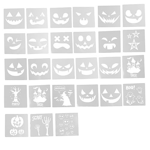 Angoily 27 Stück Teiliges Halloween Malvorlagen Set Wiederverwendbare Hohle Kürbis Schablonen Kunststoff DIY Bastelvorlagen für Scrapbooking Papierkunst Kreative Angoily 27 Stück Teiliges Halloween Malvorlagen Set Wiederverwendbare Hohle Kürbis Schablonen Kunststoff DIY Bastelvorlagen für Scrapbooking Papierkunst Kreative von Angoily