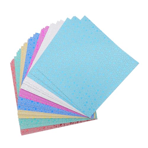 Angoily 28 Stück Origami Goldpulverpapier Quadratisches Faltpapier Funkelnd Färbung Glänzend Sammelalbum Farbe Hochzeit Handwerk Bunt Quadratisches Origami-faltpapier Glitzerpapier von Angoily