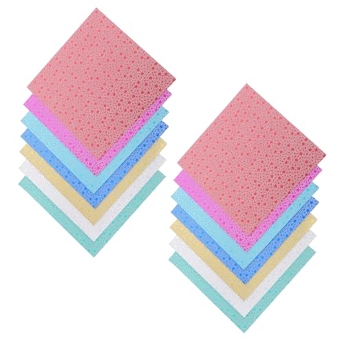Angoily 28 Stück Origami Goldpulverpapier funkeln glänzend Sammelalbum Hochzeit quadratisches Faltpapier Origami-Papierhandwerk quadratisches Origami-Faltpapier -Papier Glitzerpapier von Angoily