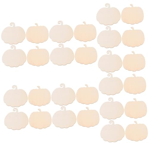 Angoily 28 Stück Unlackierte Holzscheiben für Diy Halloween Dekorationen Kreative Bastelmaterialien Blanko Holzplatten von Angoily
