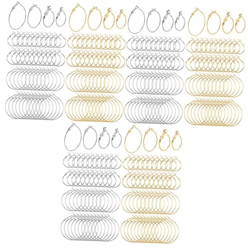 Angoily 288 Stk Teiliges Ohrhänger Allergiefreiem Runde Creolen für Diy Schmuck zum Verzieren mit Perlen oder Anhängern für Angoily 288 Stk Teiliges Ohrhänger Allergiefreiem Runde Creolen für Diy Schmuck zum Verzieren mit Perlen oder Anhängern für von Angoily
