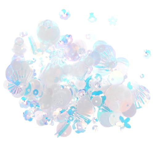 Angoily 2Er-Pack Bunte Pailletten und Glasperlen für Diy Schmuck und Bastelarbeiten pro Packung Beige für Handarbeiten und Kostümdesign von Angoily