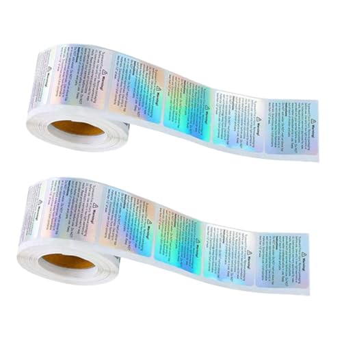 Angoily 2Rollen Holografische Wachsschmelz Warnetiketten Rechteckige Wasserdichte Sicherheitsaufkleber mit Starkem Kleber Flexibel Zuschneidbar für Diy Kerzengläser Dosen Wachsschmelz von Angoily