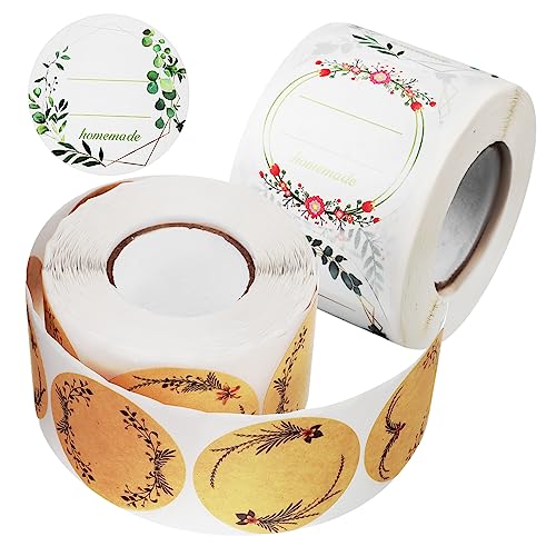 Angoily 2Rollen Selbstklebende Etiketten mit Pflanzenkranz Muster zum Beschriften von Geschenktüten Karten und Umschlägen Angoily 2Rollen Selbstklebende Etiketten mit Pflanzenkranz Muster zum Beschriften von Geschenktüten Karten und Umschlägen von Angoily