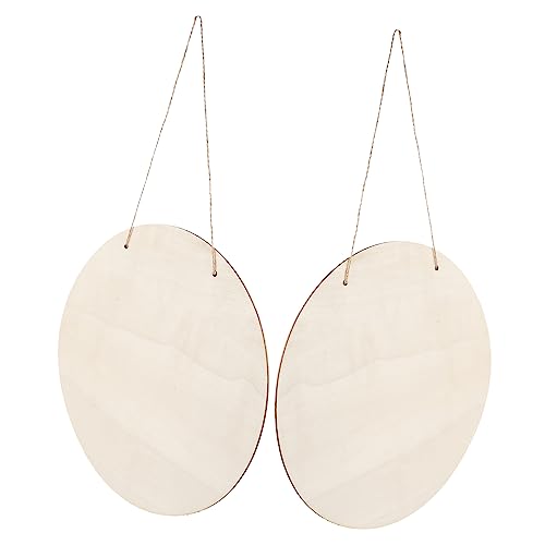 Angoily 2Sätze DIY Holzschild Runde Holzscheiben mit Hanfseil für Bastelprojekte Unbeschichtet für Hochzeitsdekoration Personalisierte Botschaften und Home Decor von Angoily