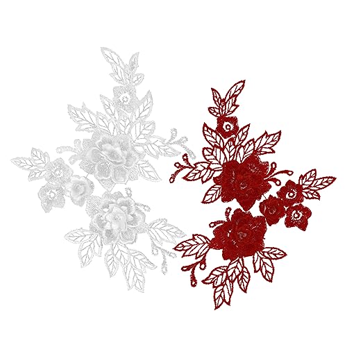 Angoily 2Stücke Applikationen Spitze Bestickte Patches und Weinrot für DIY Kleidung und Accessoires Verarbeitung Hautfreundliches Angoily 2Stücke Applikationen Spitze Bestickte Patches und Weinrot für DIY Kleidung und Accessoires Verarbeitung Hautfreundliches von Angoily
