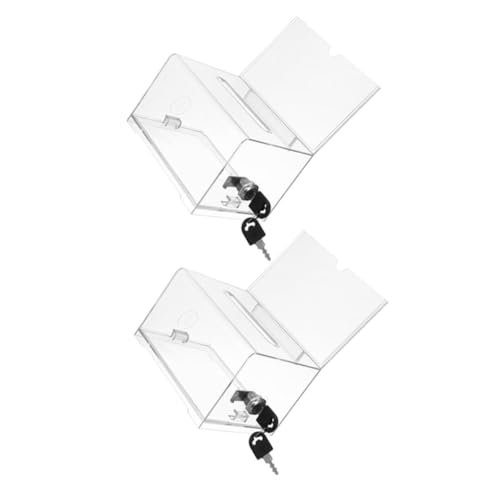 Angoily 2Stücke Kartenbox mit Schloss Visitenkartenhalter Organizer für Hochzeitskarten Abstimmung und Geschenkkarten Stabile Acryl und Metallkonstruktion für von Angoily