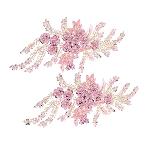 Angoily 2Stücke Rosa Stickerei Nähapplikationen für Hochzeitskleider Ballkleider und DIY Outfits Elegantes Design für Romantische Anlässe und Dekorationen Angoily 2Stücke Rosa Stickerei Nähapplikationen für Hochzeitskleider Ballkleider und DIY Outfits Elegantes Design für Romantische Anlässe und Dekorationen von Angoily