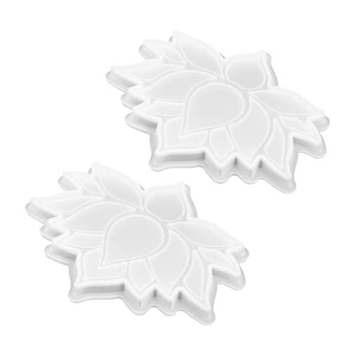 Angoily 2Stücke Silikonform für Lotus Untersetzer Multifunktionale Gießform für Epoxidharz Projekte Teiliges für DIY Kunstwerke und Dekorationen Einfach zu Reinigen Verwenden von Angoily