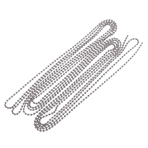 Angoily 3 Kugelkette mit Verbindungsstücken Kettenperle Kette Perlenkette Ball Schlüssel Schild verbandsschere trimmschere Perlenkette aus Edelstahl Perlenkette mit Verbindungsstück Silver von Angoily